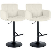 BARHOCKER 2 Samt Creme - Creme/Schwarz, Textil/Metall (60/93/56cm) - CLP
