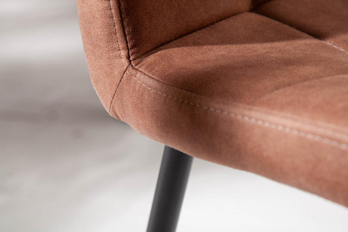 STUHL MODENA Microfaser Braun 85 cm - Schwarz/Braun, Textil/Metall (44/86/58cm) - riess-ambiente