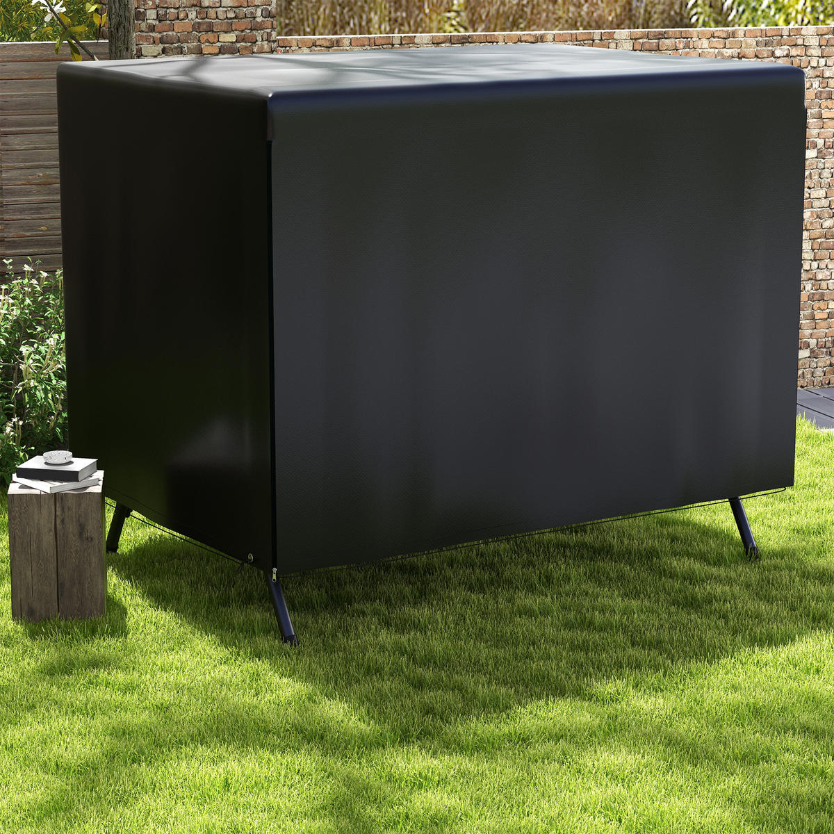 GARTENMÖBELABDECKUNG DE-07077 wetterfest, XL, für Hollywoodschaukel Schwarz - Schwarz, Kunststoff (155/150/215cm) - ComfortXL