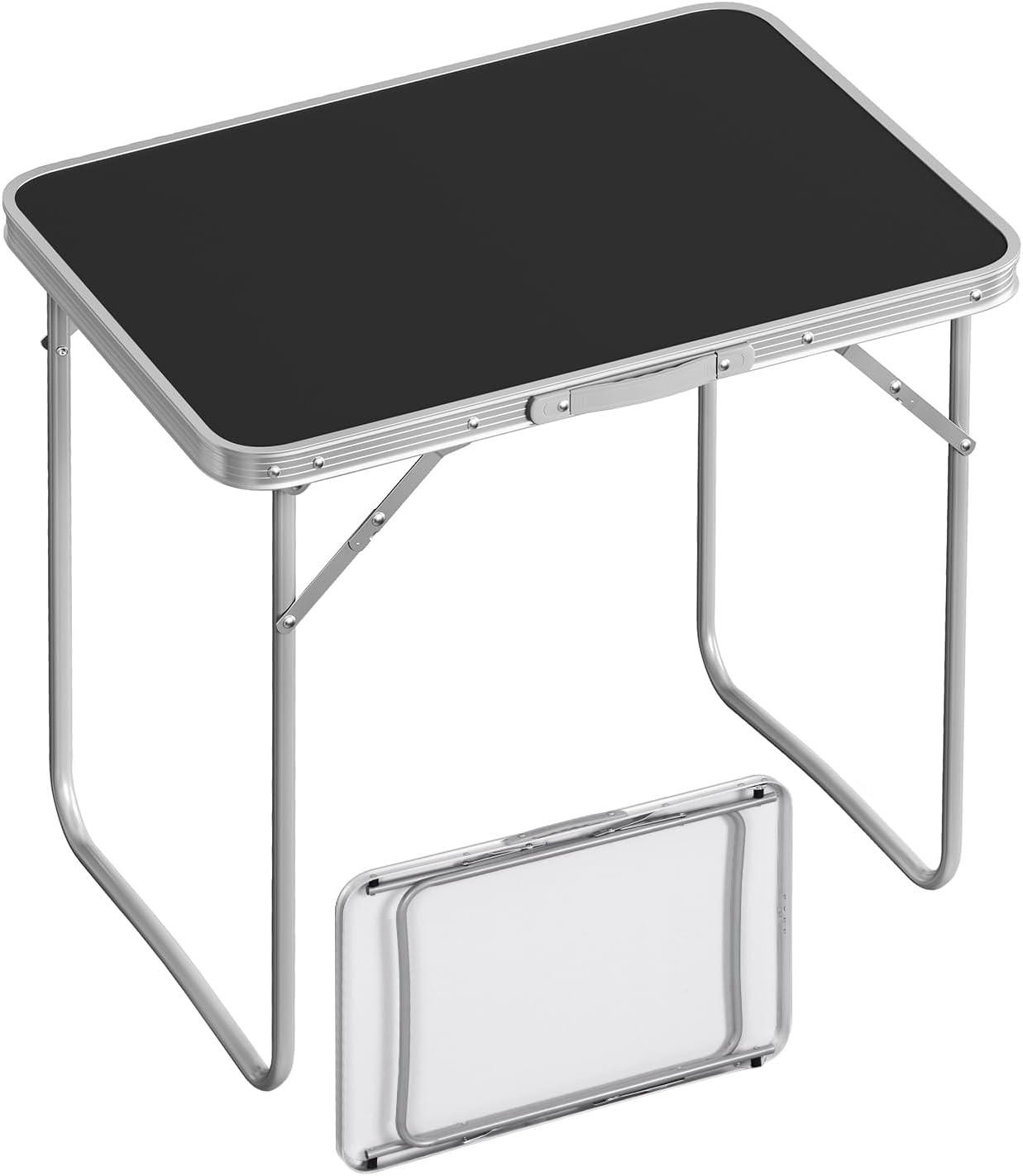 CAMPINGTISCH mit Griff Klappbar 70 x 50 x 60 cm Schwarz - Schwarz, Metall (70/50/60cm) - Woltu