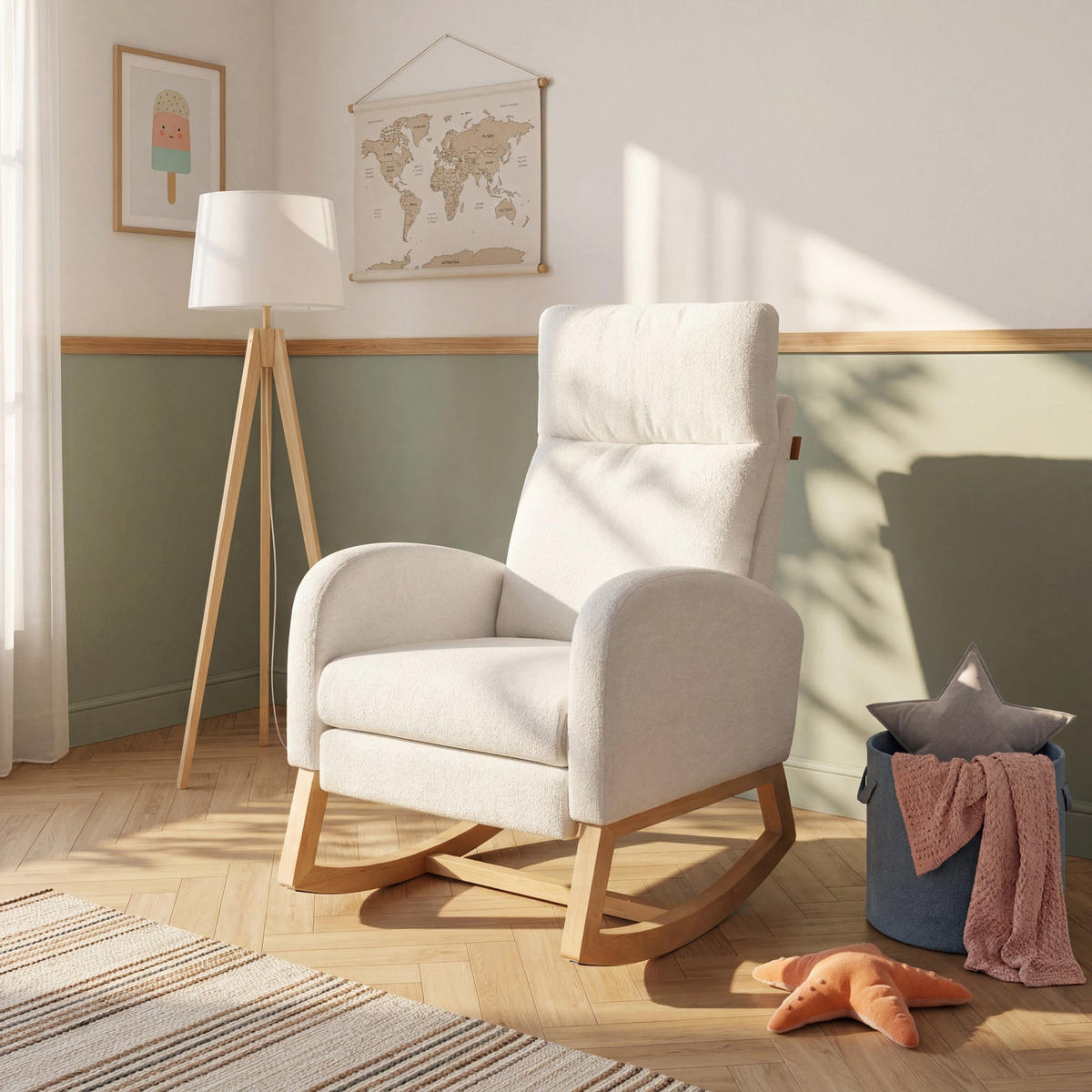 STILLSESSEL Beige - Beige, Holz/Textil (70/106/89cm) - Roba