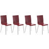 BESUCHERSTUHL 4er Set Holz rot - Rot, Holz/Metall (43/87/47cm) - CLP