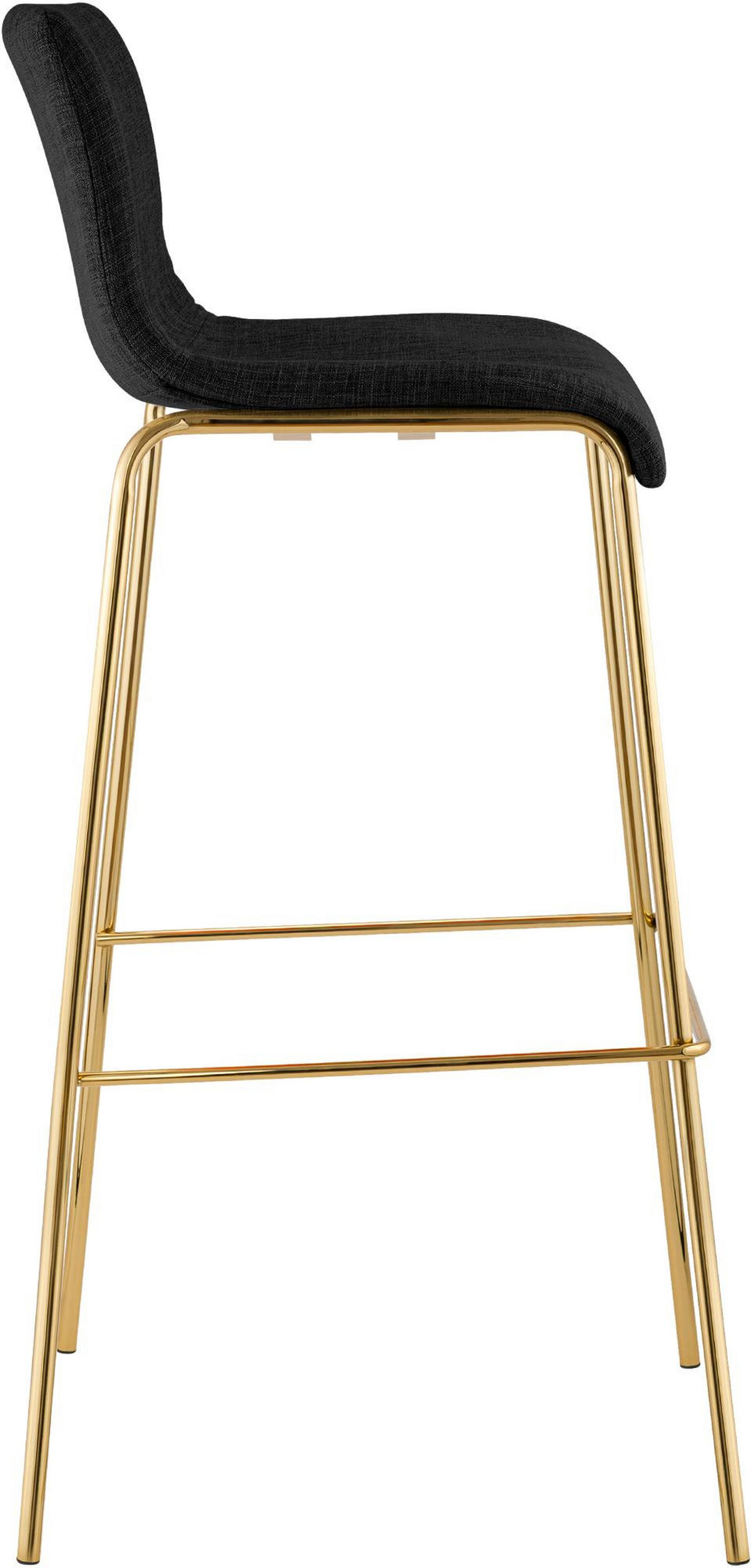 BARHOCKER Tenar Stoff Dunkelgrau Gold - Dunkelgrau, Textil (43/100/48cm) - DELUKE