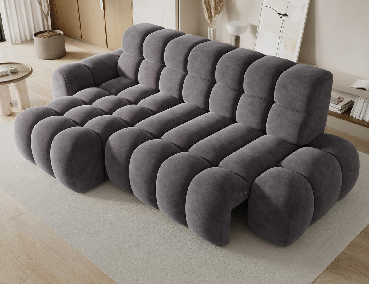 ECKSOFA Lorveno L - Grau (Aura 04) - Grau, Holzwerkstoff (283/165cm)