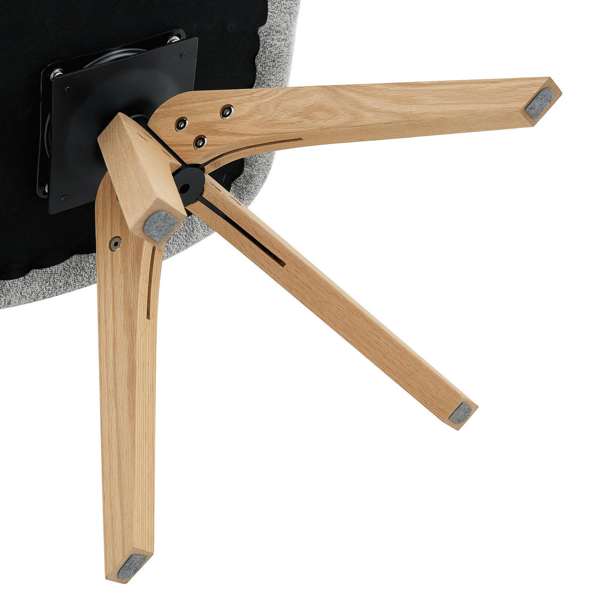 ESSZIMMERSTUHL 2er-Set drehbar ca. 85 cm Stoff Weiß Massivholz - Weiß, Holz (51/85/53cm) - Meubliv