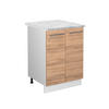 KÜCHENUNTERSCHRANK Fame-Line Goldkraft Eiche 60 cm, AP Marmor - Eiche Wotan/Weiß, Holzwerkstoff (60/82/60cm) - Vicco