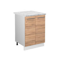 KÜCHENUNTERSCHRANK Fame-Line Goldkraft Eiche 60 cm, AP Marmor - Eiche Wotan/Weiß, Holzwerkstoff (60/82/60cm) - Vicco