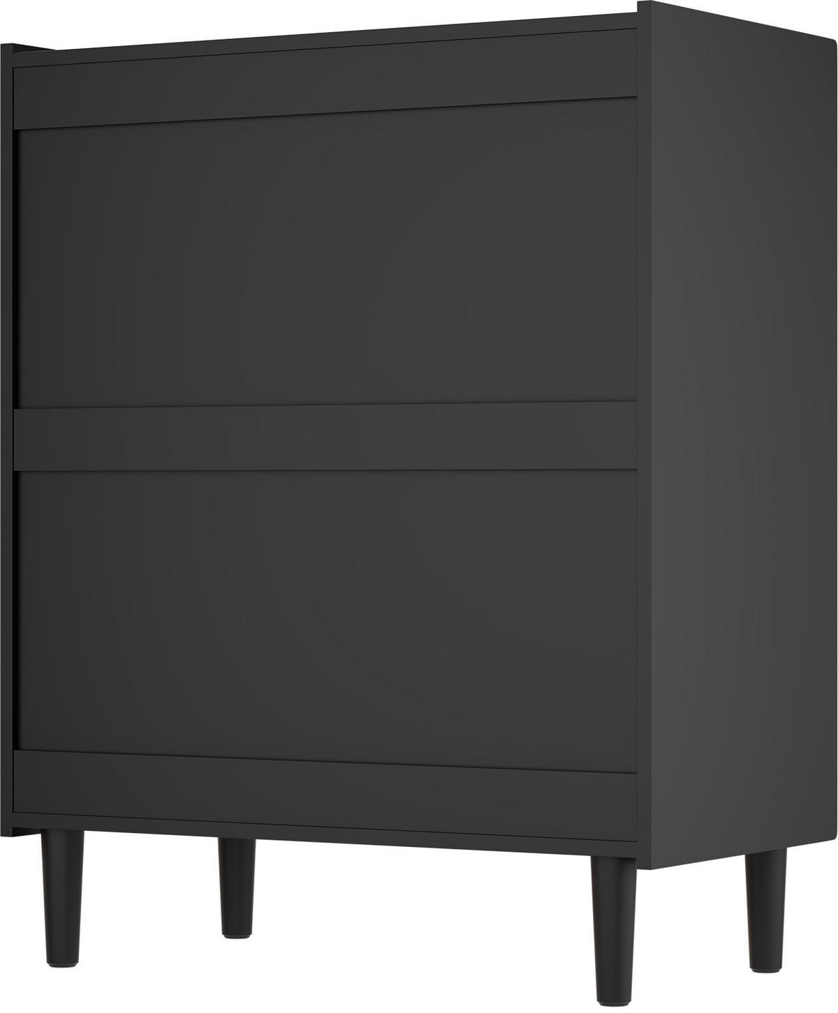 SCHUBLADENKOMMODE mit Füßen in 74/90/40cm-DG2 - Schwarz, Holzwerkstoff/Metall (74/90/40cm) - HOMAVO