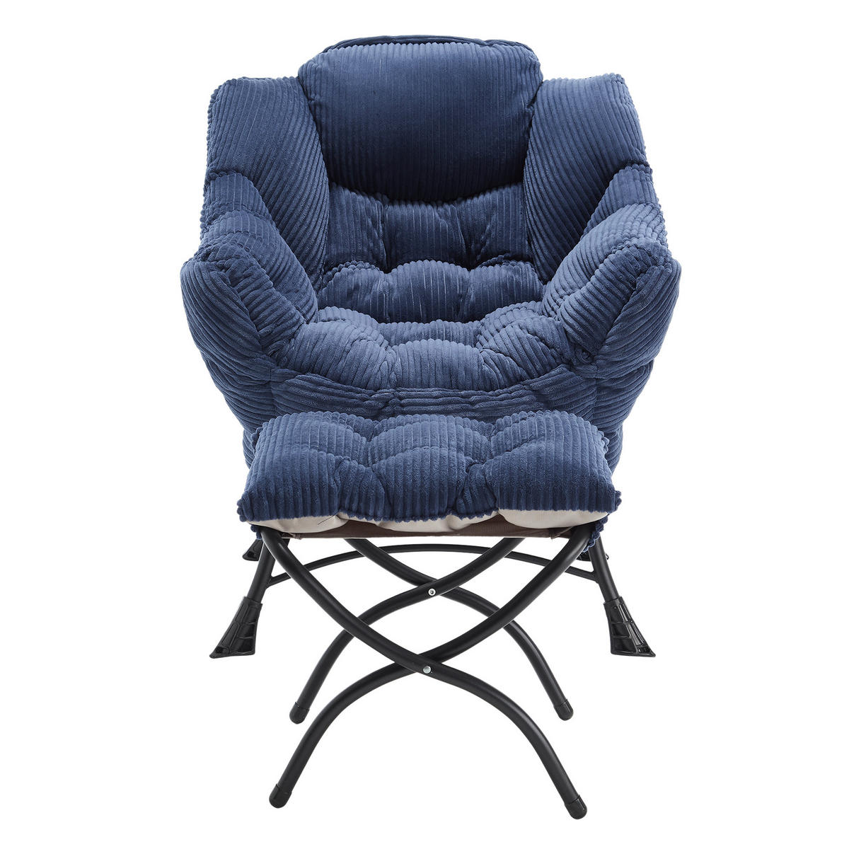 RELAXAČNÍ křeslo 69,9/64/95 cm s podnožkou, područkami a boční kapsou, tmavě modrá - tmavě modrá, textil (69.9/95/64cm) - Redom