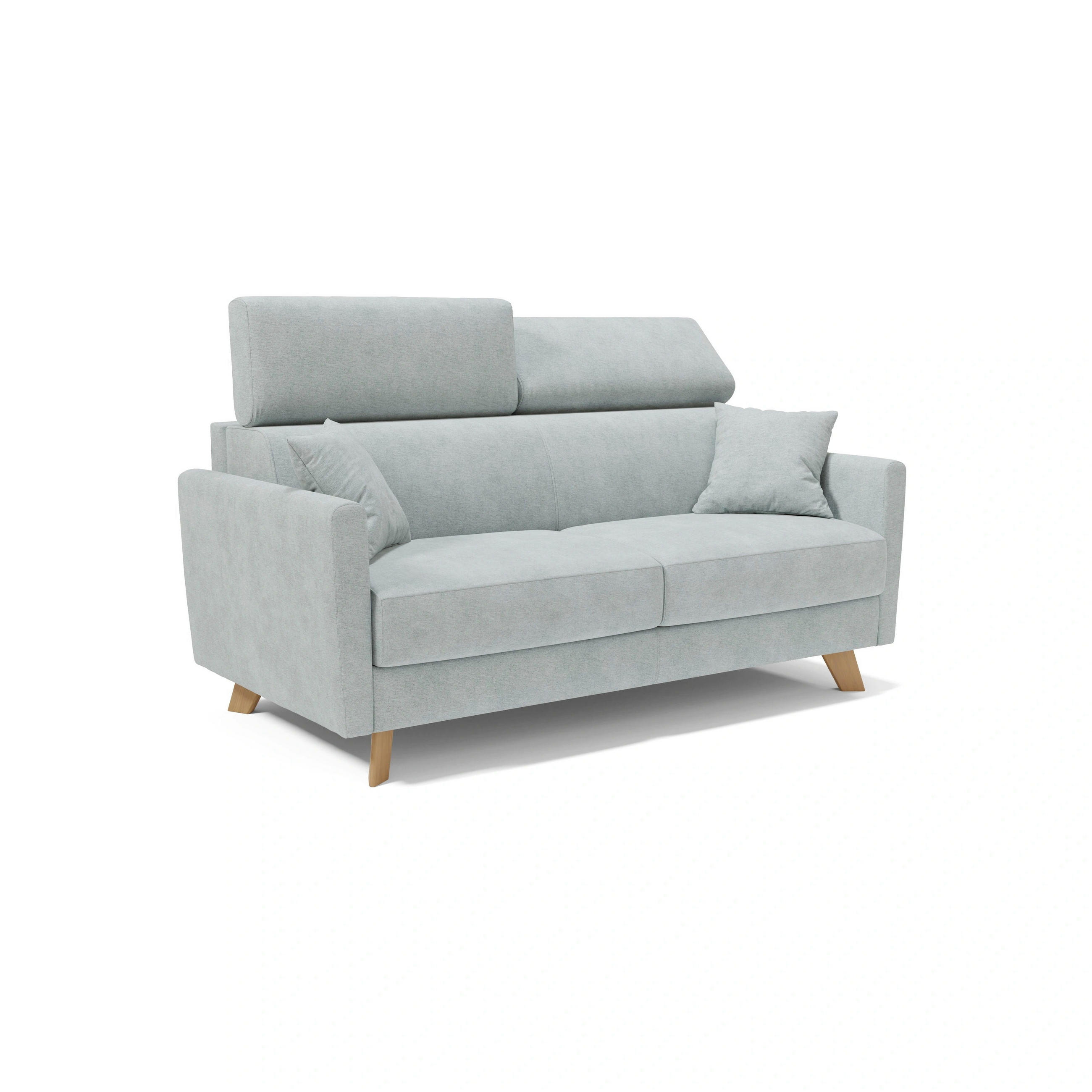 SCHLAFSOFA Francy - Hellgrün, Metall (160/92/97cm) - Divani.store