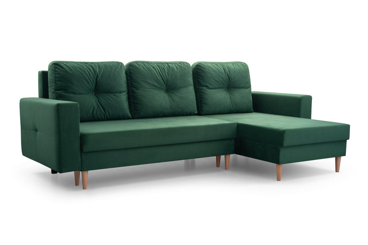 ECKSOFA Carl L - Schwarz - Schwarz, Holz (232/137cm) - Möblo