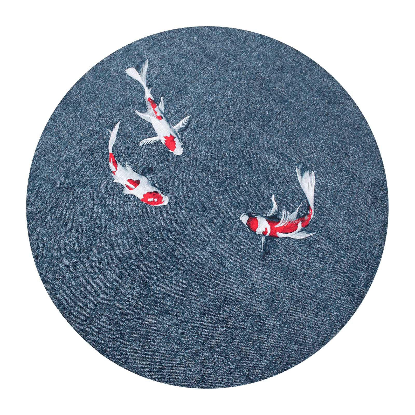 TEPPICH Japanese Pond Pop 240/240 cm - Blau, Textil (240/240cm) - Louis De Poortere