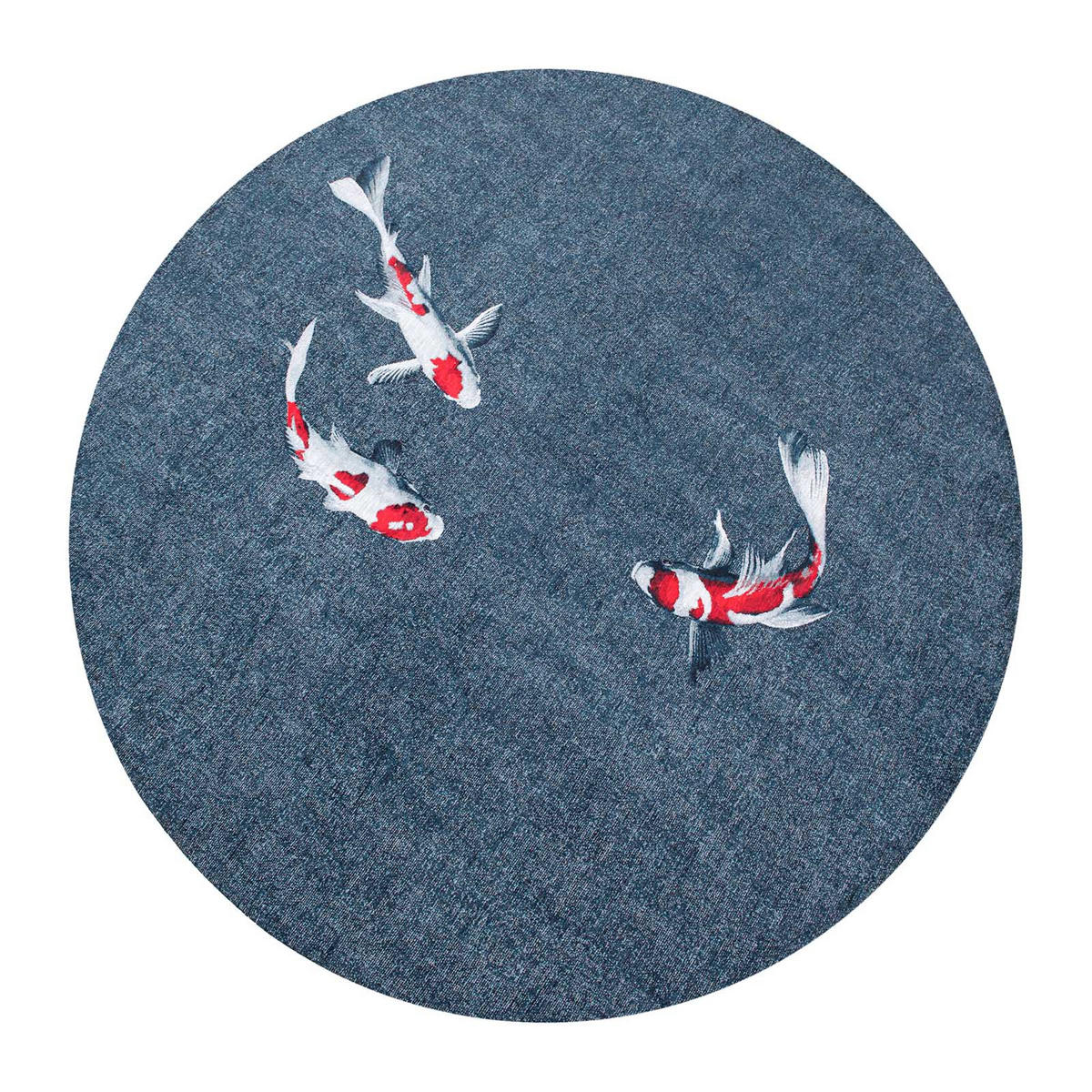 TEPPICH Japanese Pond Pop 240/240 cm - Blau, Textil (240/240cm) - Louis De Poortere