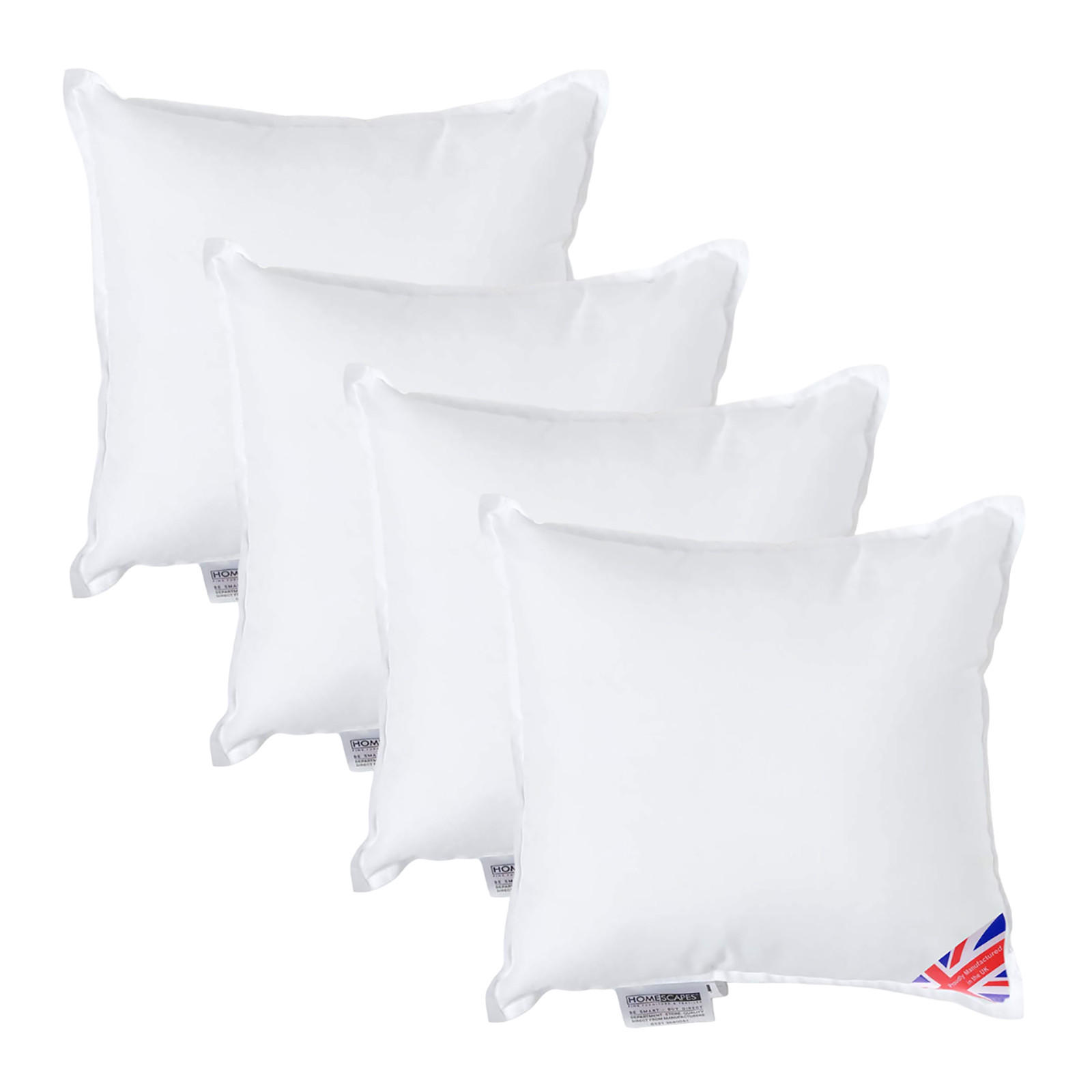 FÜLLKISSEN 4er-Set – 30/30 cm, Super-Mikrofaser - Weiß, Textil (30/30cm) - Homescapes
