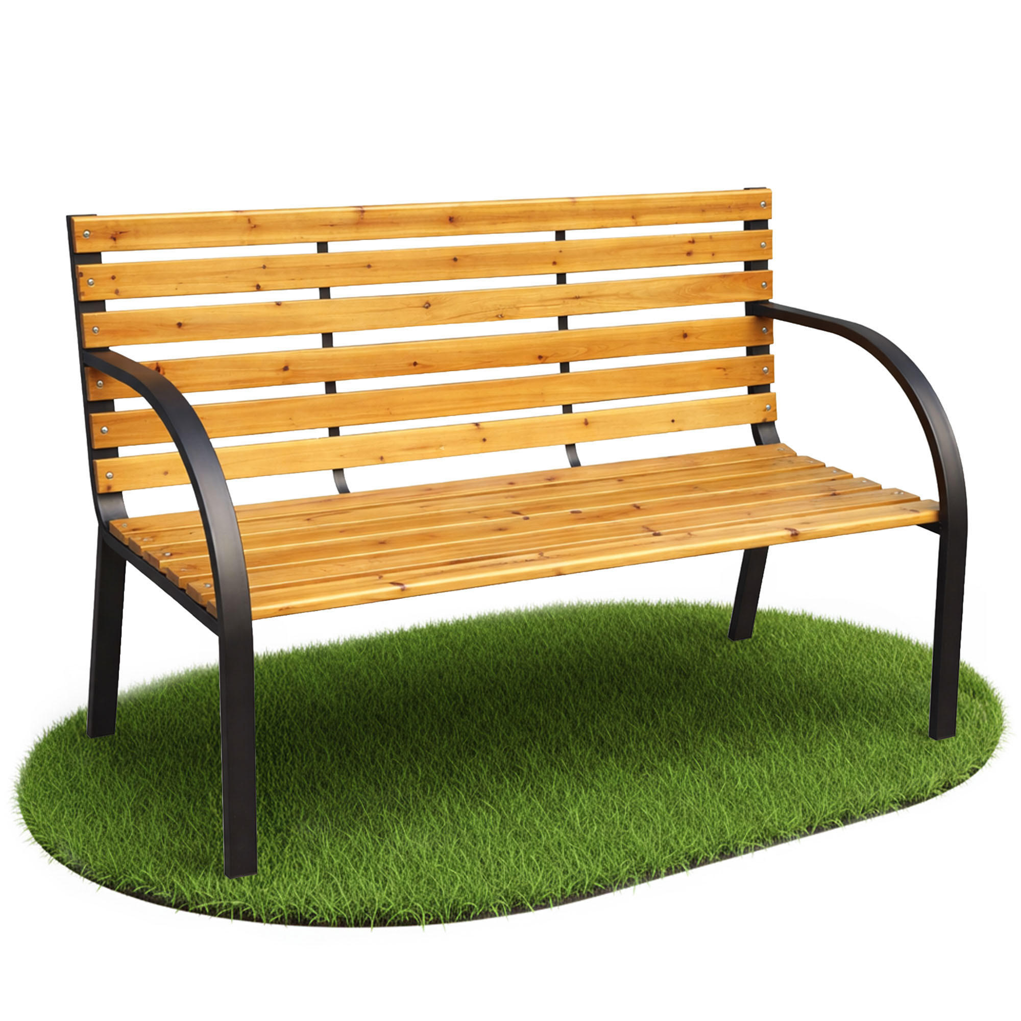GARTENBANK DALIA Schwarz, Braun 122 x 82 x 58 cm - Schwarz/Braun, Holz/Metall (122/82/58cm) - Akord