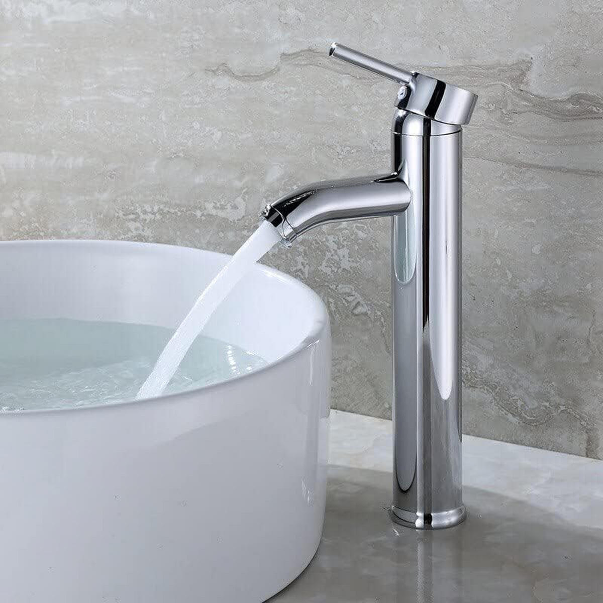 BADEZIMMERARMATUR, inklusive eines 60 cm langen flexiblen Schlauchs (29,5 x 10,5 cm), silberfarben. - Silberfarben, Metall (35/10/20cm) - Vallsero