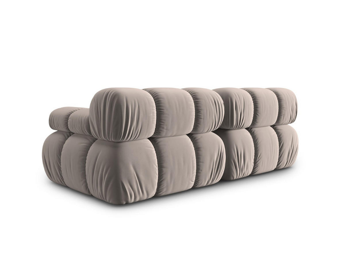 MODULARES-SOFA Bellis aus Samt beige 2 Sitzplätze - Beige, Textil (94/63/188cm) - Micadoni