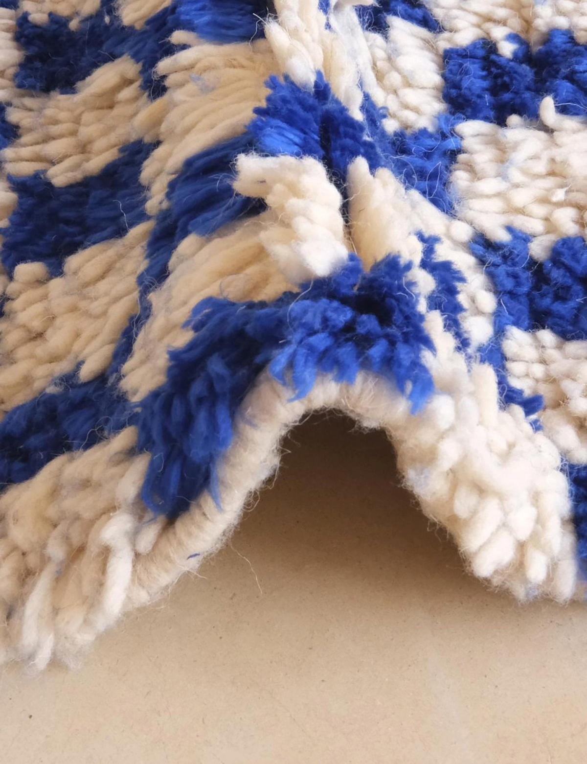 BERBERTEPPICH marokkanisch quadratisch kariert 200x 300 cm - Blau, Naturmaterialien (200/300cm) - AFK Living