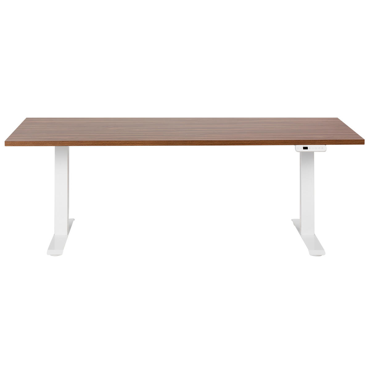 ÍRÓASZTAL barna-fehér 180/72 cm elektromos állítható magasságú Destin III - sötétbarna/fehér, fa (120/60/128cm) - Beliani