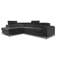 ECKSOFA Laurence mit Schlaffunktion & Bettkasten – 278 x 205 cm, verstellbare Kopfstützen - Anthrazit, Kunststoff (278/205cm) - Wohnideebilder