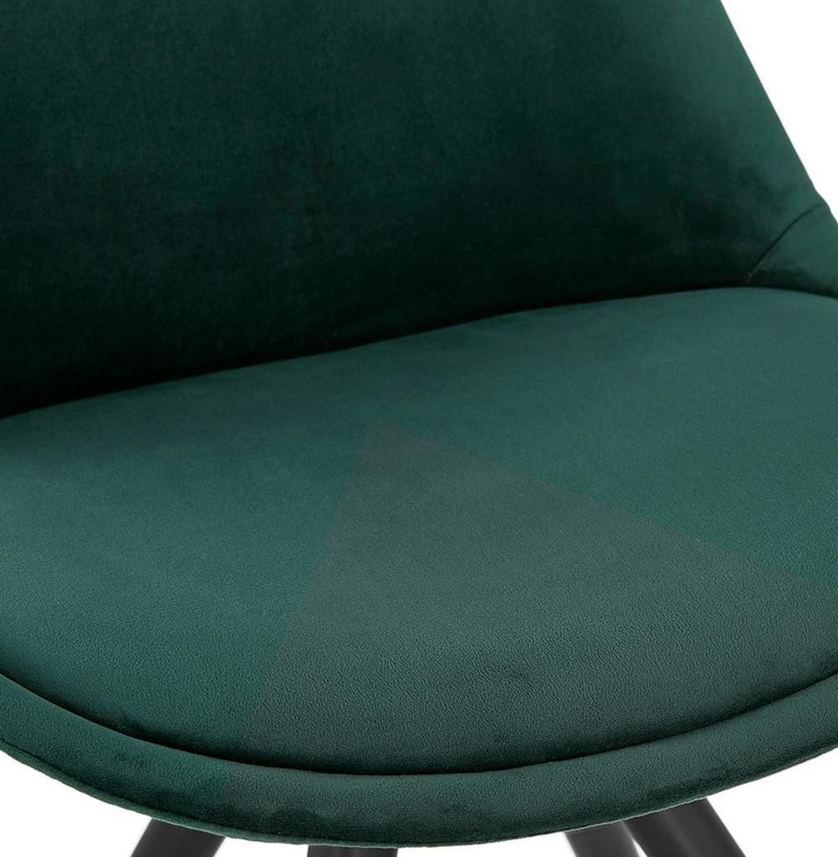 ESSZIMMERSTUHL Samtbezug mit Buchenholzgestell Vintage mit hoher Rückenlehne, Grün-Schwarz 48x56x84 cm - Schwarz/Grün, Buchenholz/Textil (48/84/56cm) - KADIMA DESIGN