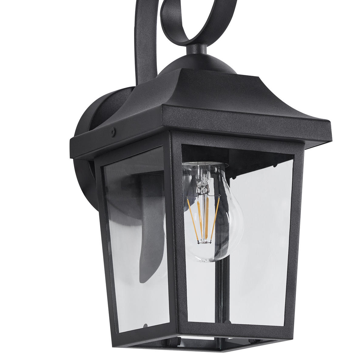 AUSSENWANDLEUCHTE Schwarz Tangon - Schwarz, Metall (15/33/18cm) - Beliani