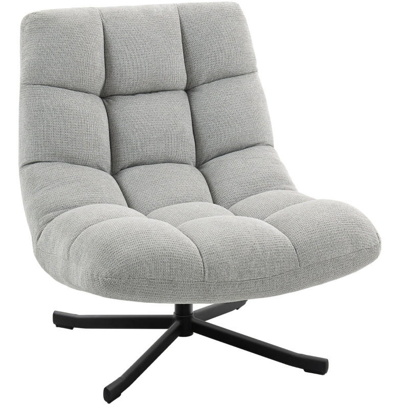 SESSEL 95/75/90 cm hellgrau aus Chenille mit breiter Sitzfläche - Hellgrau, Textil (75/90/95cm) - OKWISH