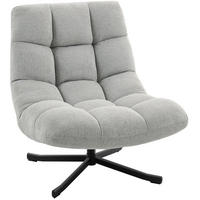 SESSEL 95/75/90 cm hellgrau aus Chenille mit breiter Sitzfläche - Hellgrau, Textil (75/90/95cm) - OKWISH