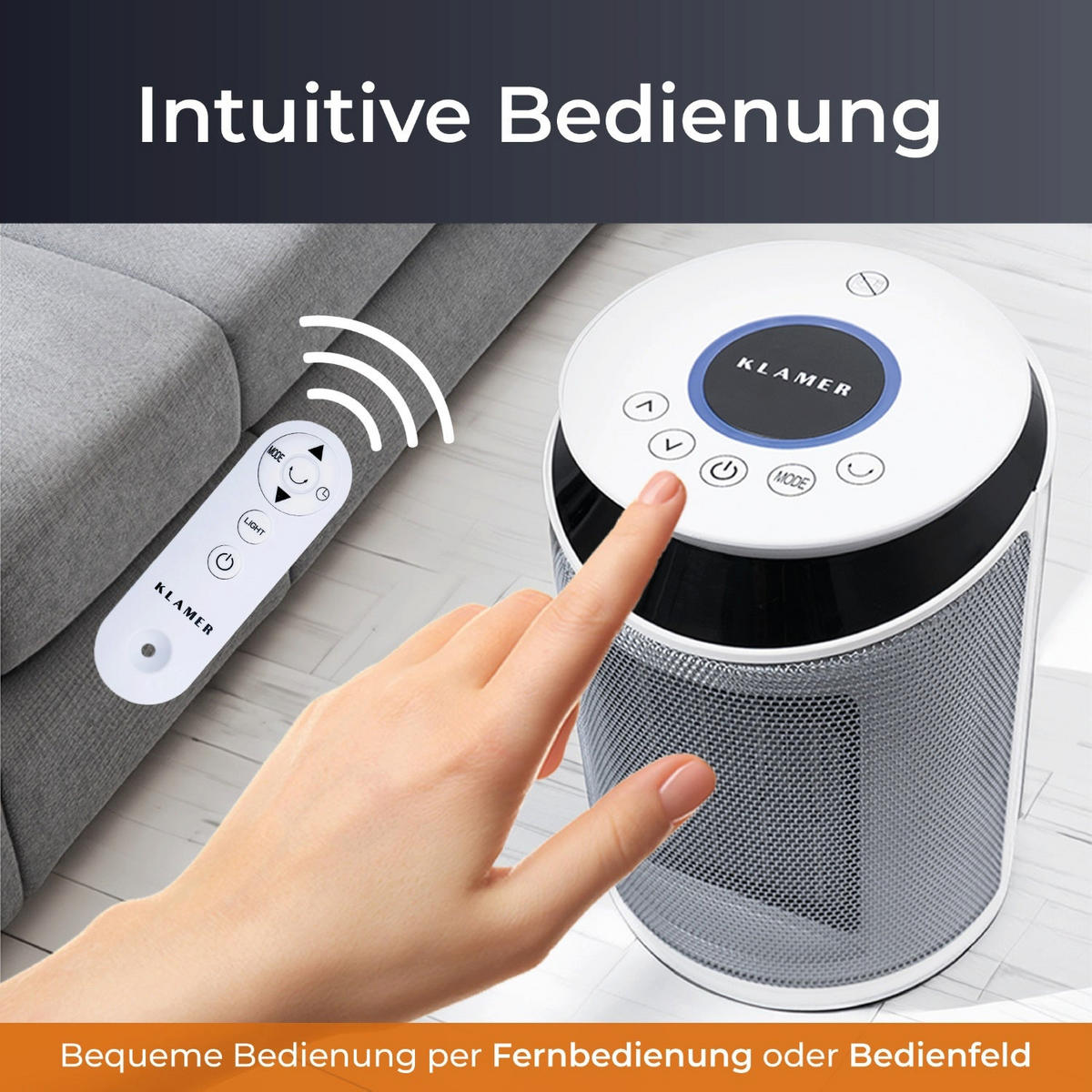 HEIZLÜFTER 2000 Watt Weiss Keramik - Weiß, Kunststoff (17/29.5/17cm) - KLAMER