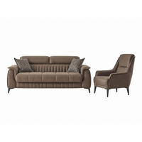 SITZGARNITUR Regina, Braun Stellvariante 2+1 - Braun, Holzwerkstoff/Kunststoff (178/85/95cm)