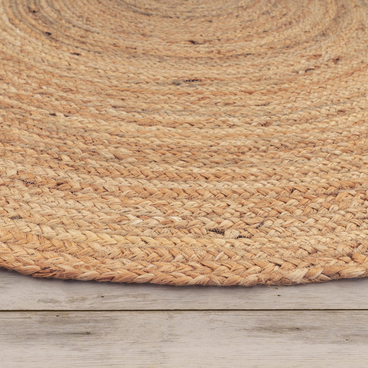 BAUMWOLLTEPPICH Boho wendbar schmutzabweisend Natur Rund 200D - Beige, Textil (200/200cm) - KADIMA DESIGN