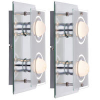 LED WANDLEUCHTE Metall Chrom Silber - Silberfarben, Glas (16/9/27cm)