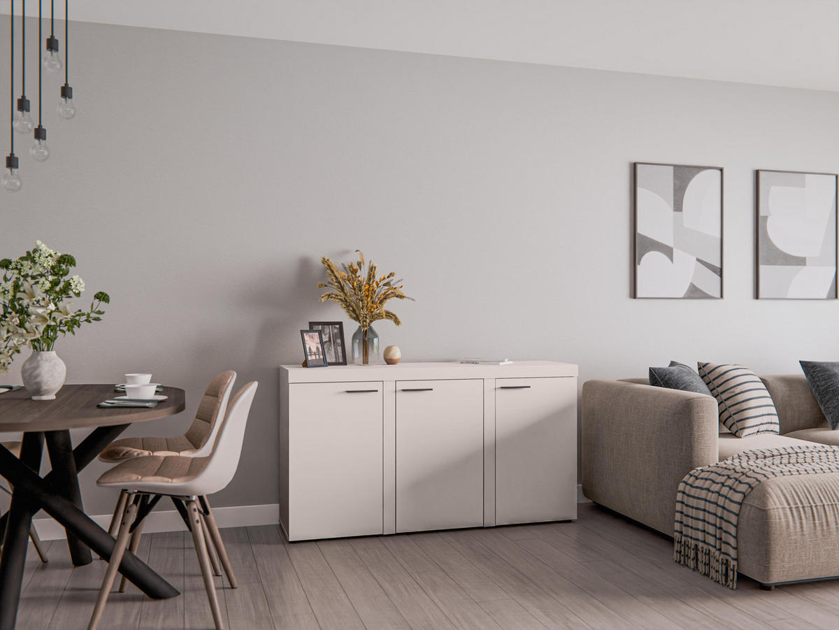 SIDEBOARD Spacoro 3D Beige 148,8/82/40,3 cm – Wohnzimmer Kommode Stilvolle, Modern - Beige, Holzwerkstoff/Kunststoff (149/82/40cm) - AX Living