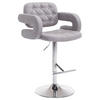 BARHOCKER Dubai, Gestell Metall in Chromoptik, STOFF Grau - Chromfarben/Grau, Textil/Metall (52/100/55cm) - TPFLiving