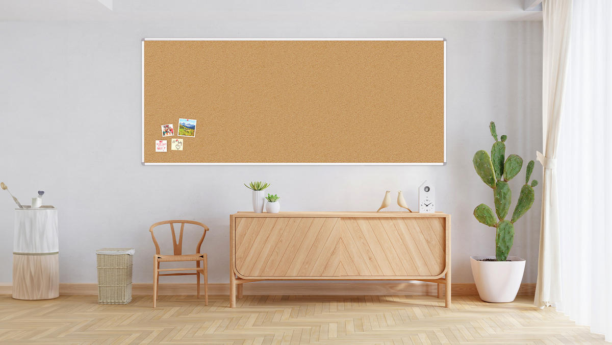 PINNWAND mit Alurahmen 240x100cm - Braun, Metall (240/100/1.6cm) - ALLboards