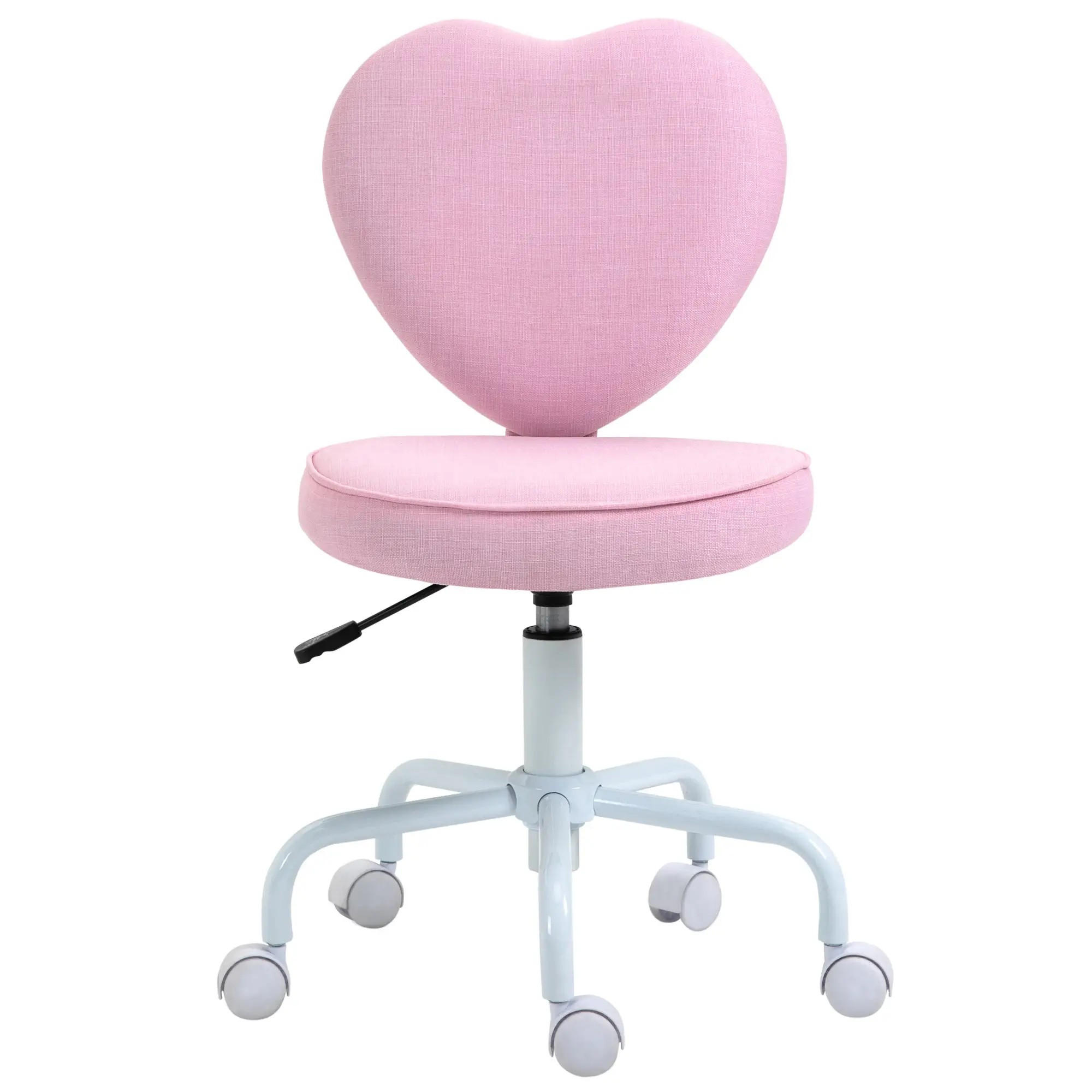SHOPENTRA OTOČNÁ židle, růžová, ve tvaru srdce, lněná, ergonomická
