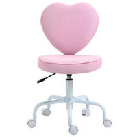 DREHSTUHL Rosa, Herzform, Leinen, ergonomisch - Pink, Metall (50/89/40cm) - SHOPENTRA