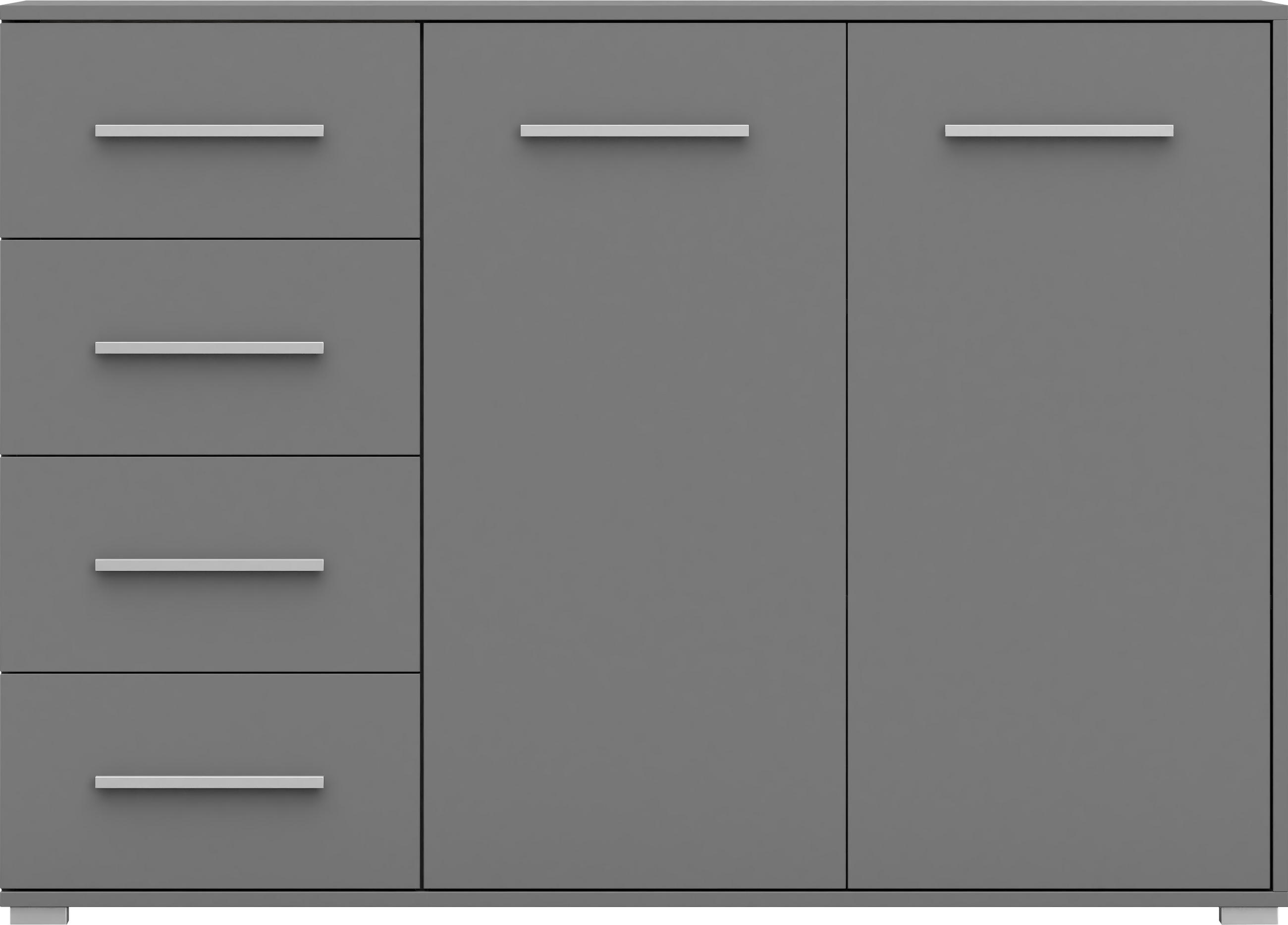 KOMMODE - Highboard IRYS 01 2D4S Grau - Grau, Holzwerkstoff (135/95/45cm) - Möblo