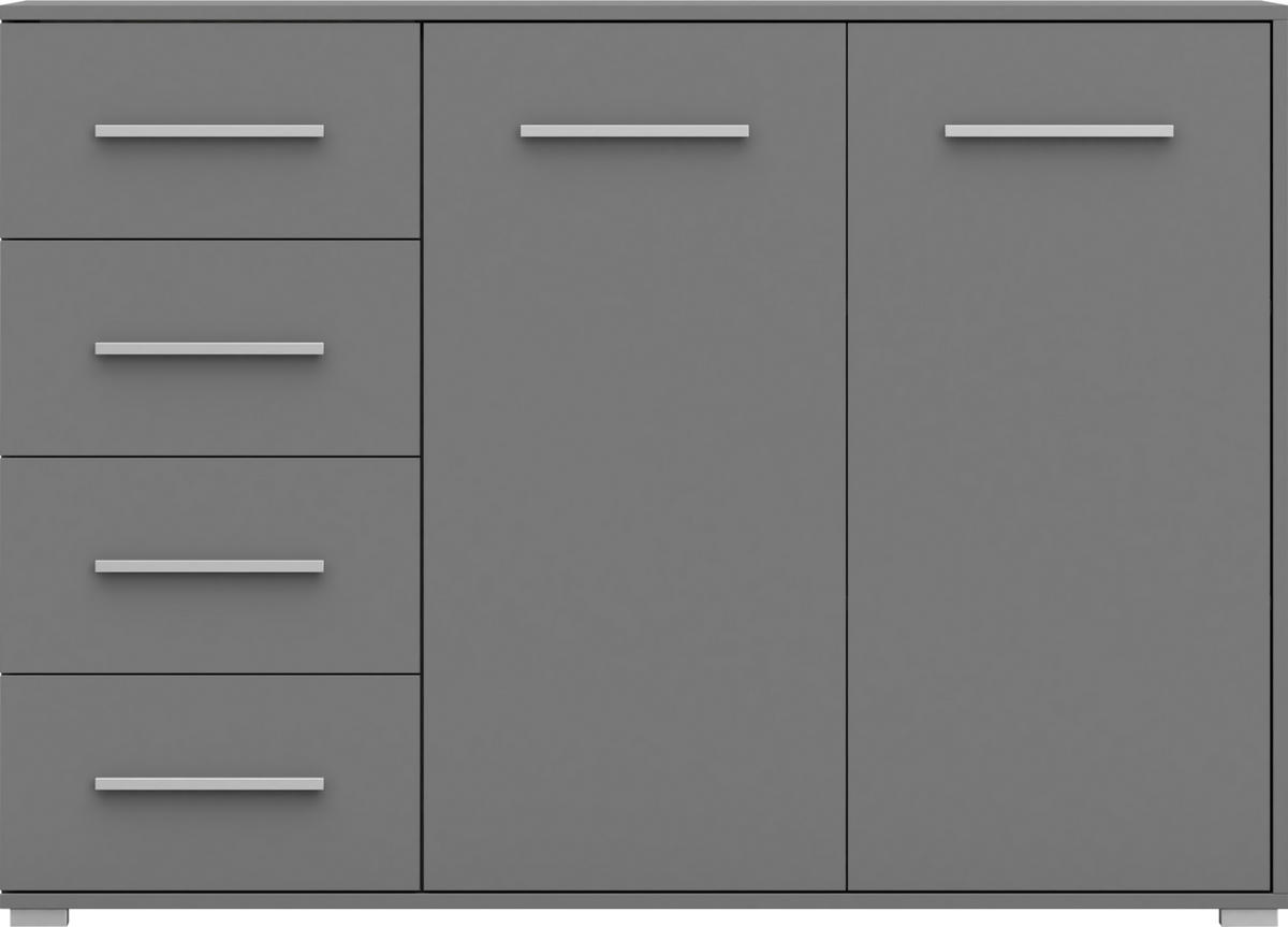 KOMMODE - Highboard IRYS 01 2D4S Grau - Grau, Holzwerkstoff (135/95/45cm) - Möblo