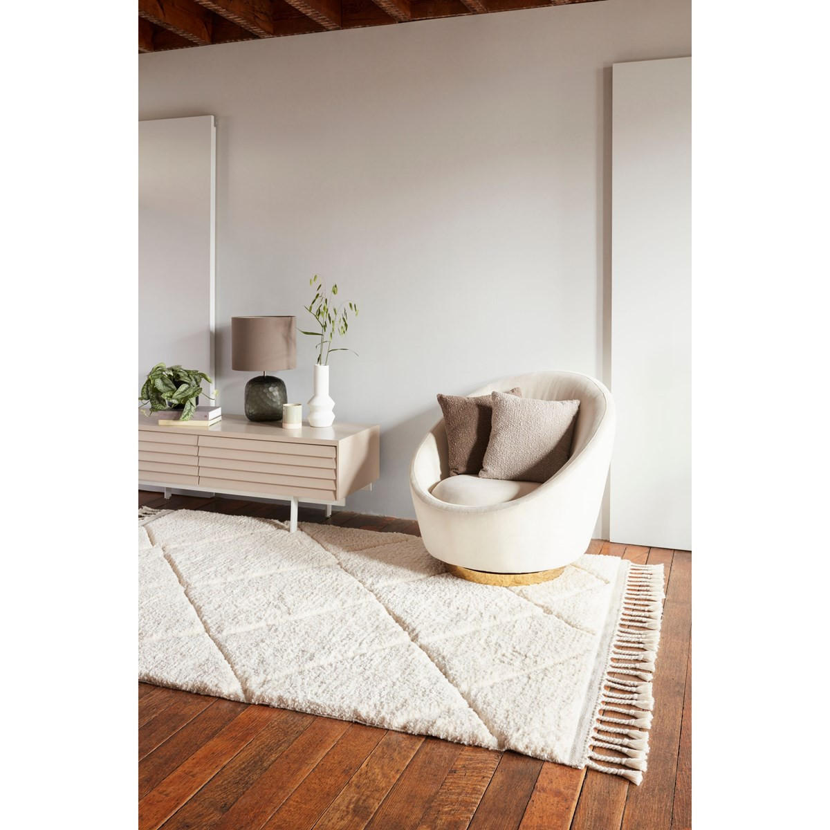 TEPPICH für Wohn- und Schlafzimmer OUJDA Weiß 160 x 230 cm - Weiß, Textil (160/230cm) - Novatrend