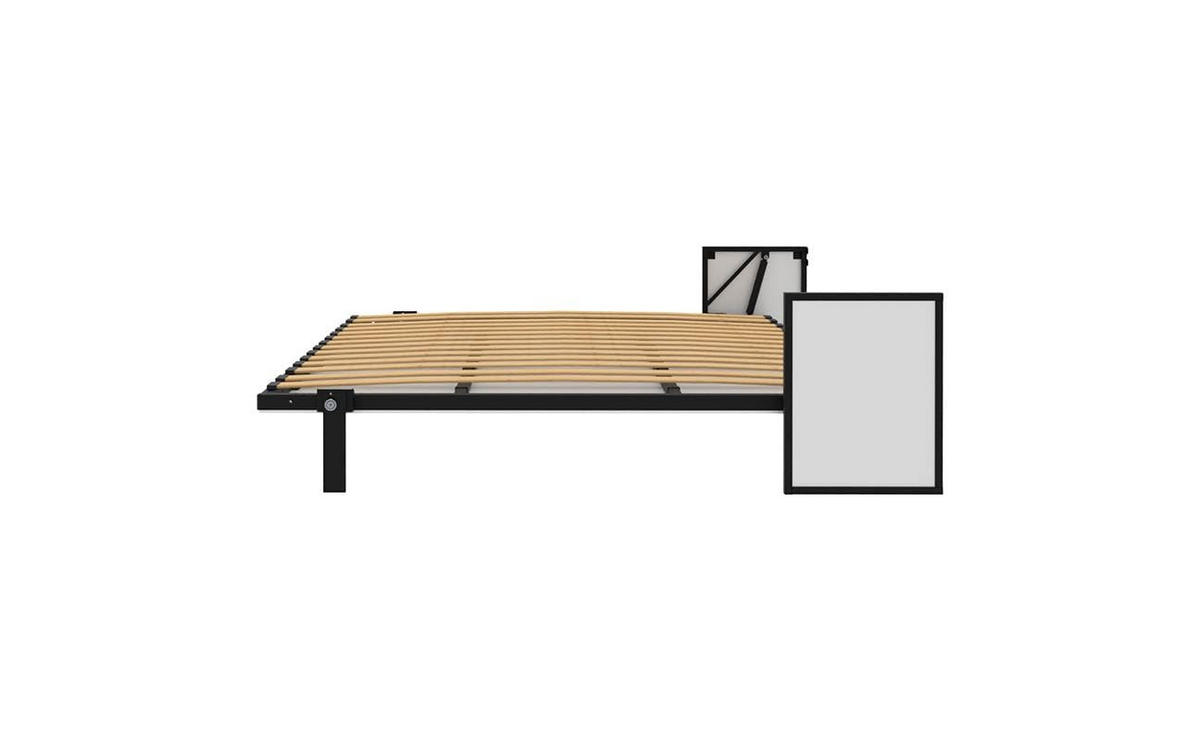 SCHRANKBETT Morphy Studio Modulares SizeFlex- und TypeFlex-System - 160x200, Horizontal - Schwarz, Metall (200/160cm) - WallBedKing