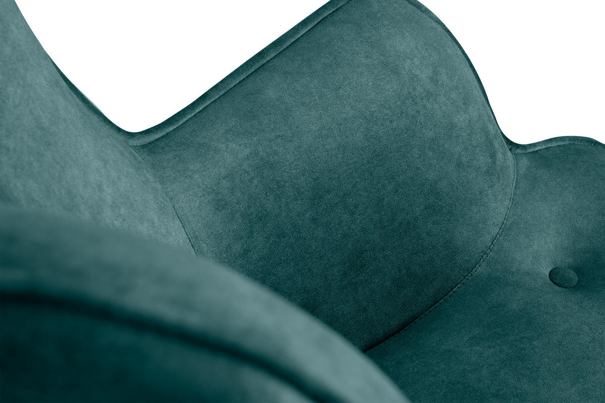 SESSEL GLORI mit Armlehnen, Blaugrün - Blau/Schwarz, Holz/Textil (78/94/88cm) - KONSIMO®