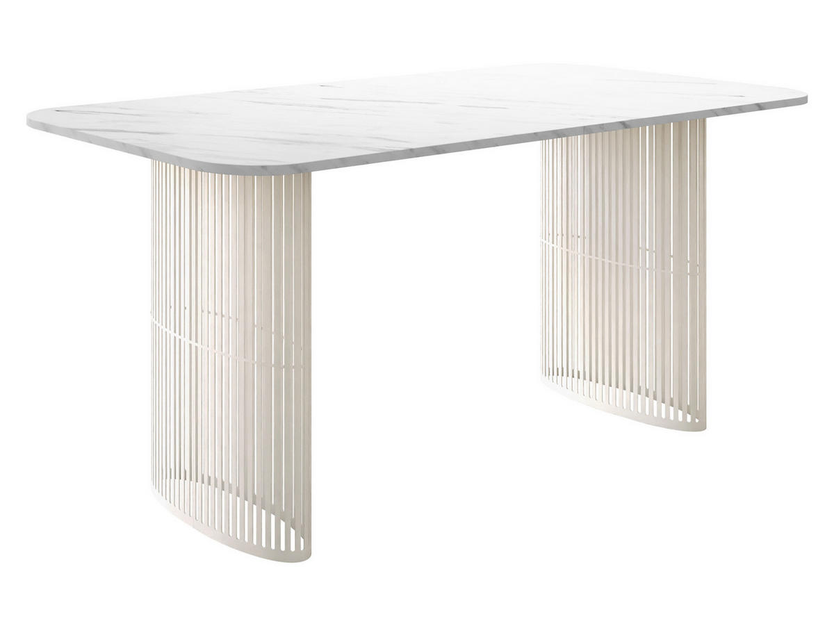 ESSTISCH Arcadia Cashmere 160 - Kaschmir/Weiß, Holzwerkstoff/Metall (90/160/76cm) - MIRJAN24