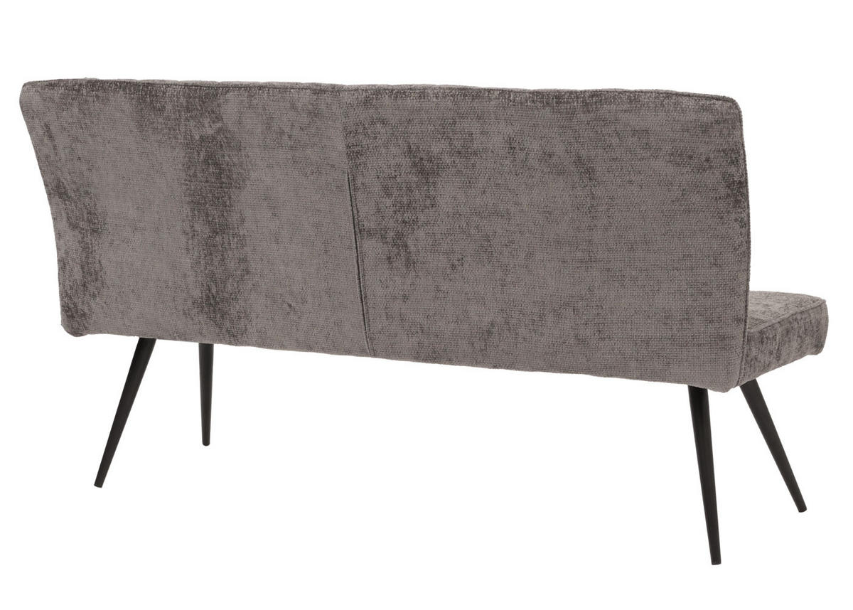 SITZBANK 90x160x60cm Sitzhöhe 48cm Rückenlehne Stoff/Textil Chenille Metall 160cm Grau-Braun - Graubraun, Textil (160/90/60cm) - BERLINLODGE