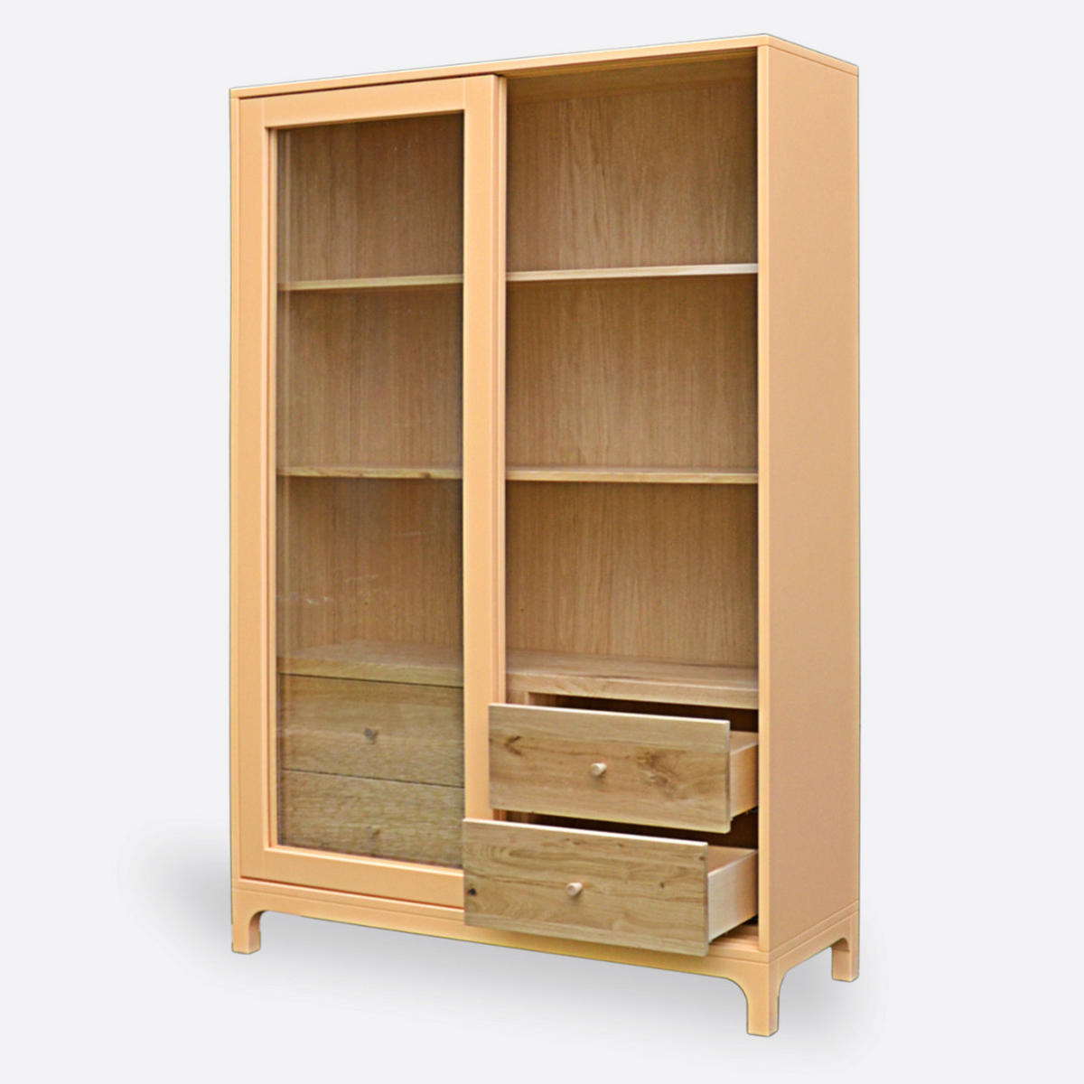 VITRINE mit Schiebetüren - Anrichte COSTA - Eichefarben, Holz (120/200/45cm) - Rawood Furniture