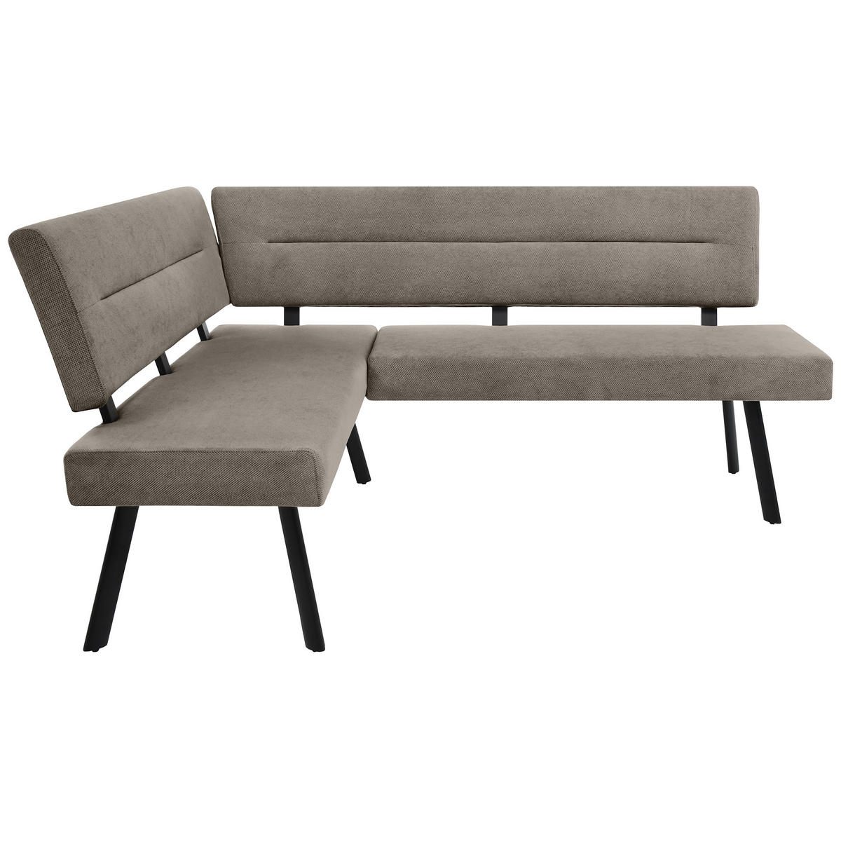 ECKBANK Zerra 192x153 cm, mit Metallbeinen, Curio-Stoff, Braun - Schwarz/Braun, Metall (192/153cm) - Beautysofa