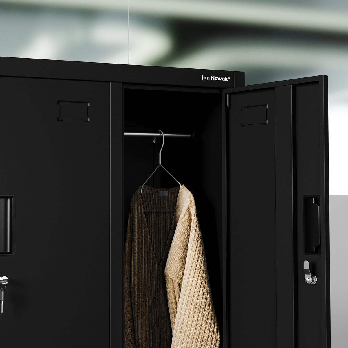 ARBEITSSCHUTZSCHRANK BARTEK 2 Plus - Schwarz, Metall (56/172/45cm)