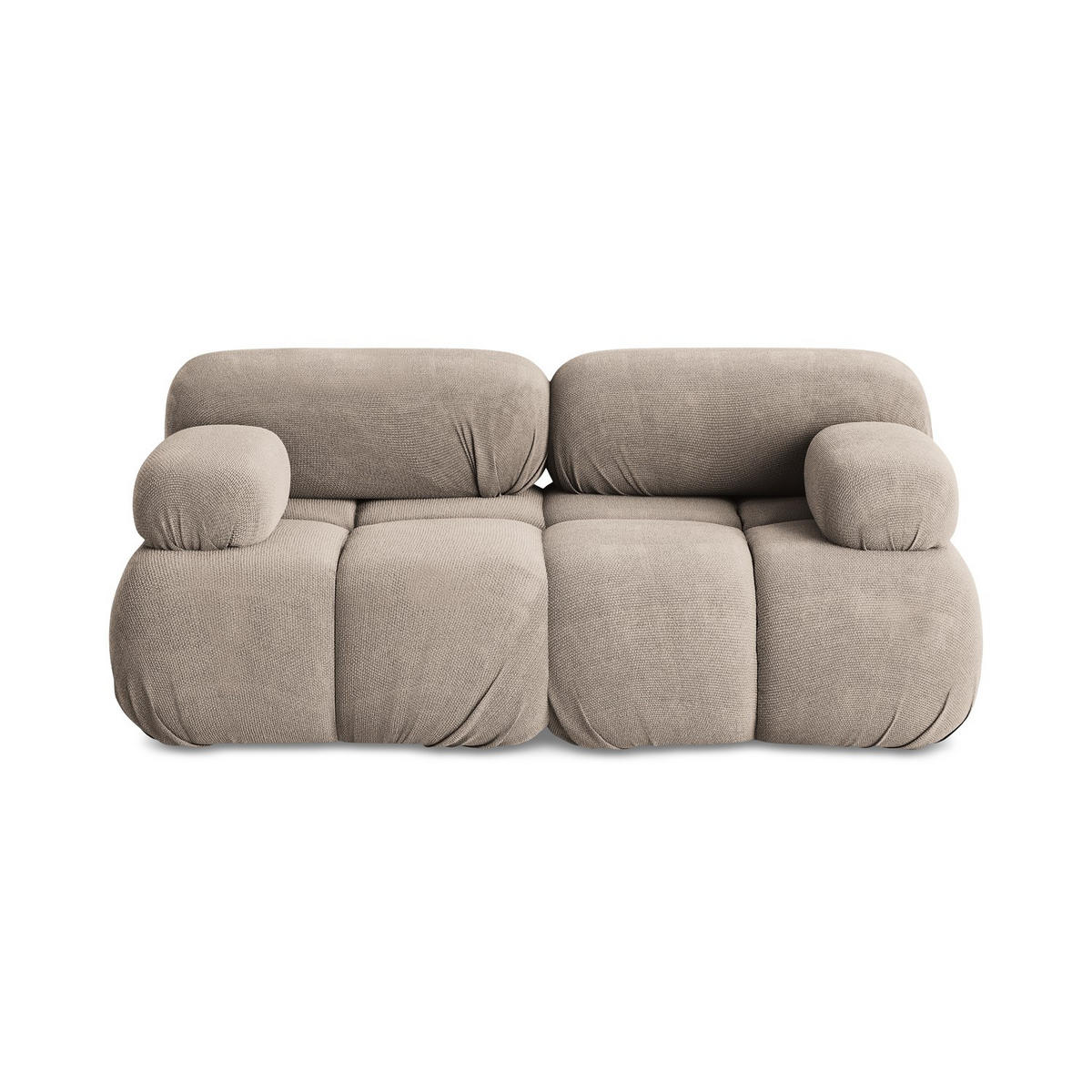 2-SITZER-SOFA Chenille Stoff Beige - Beige/Schwarz, Kunststoff/Textil (190/70/96cm) - LaMiaSofa