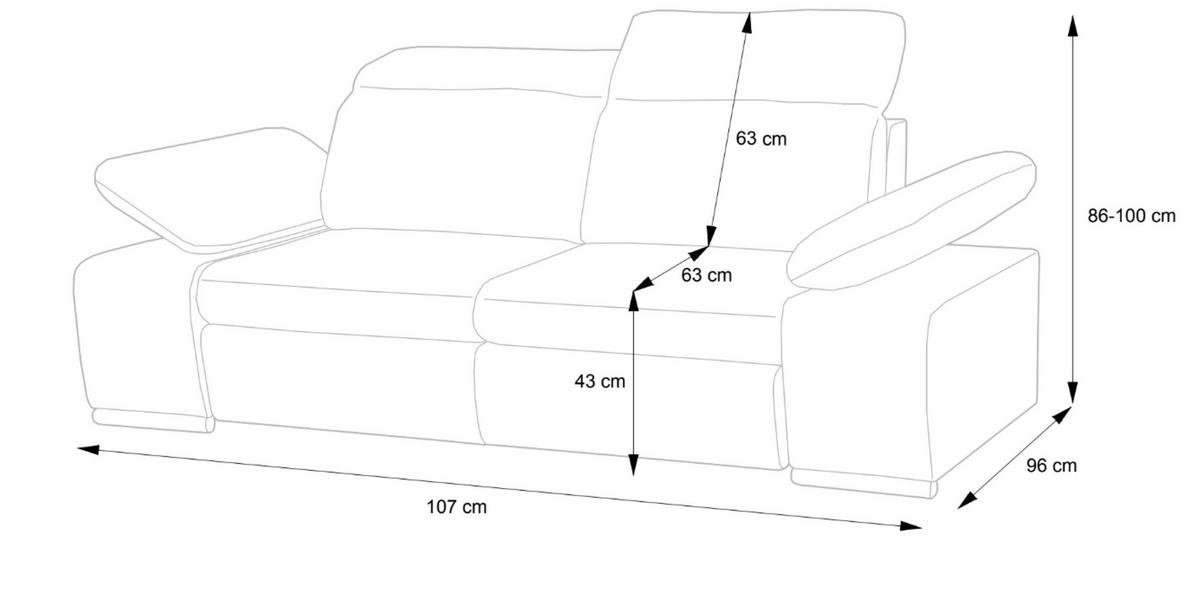 POHOVKA TRENTO, šedá, tkaná látka - šedá, textil (96/107/214cm) - MASSENO