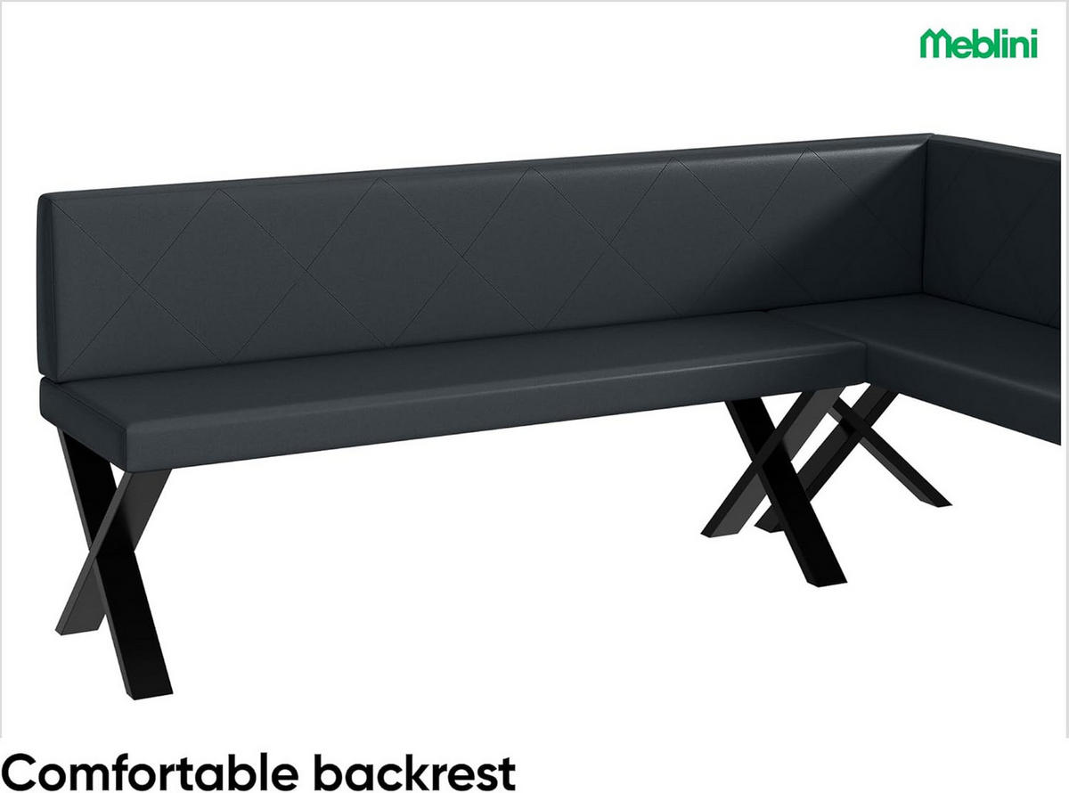 ECKBANK ERIC_X - Dunkelgrau, Leder (142/196cm) - Meblini